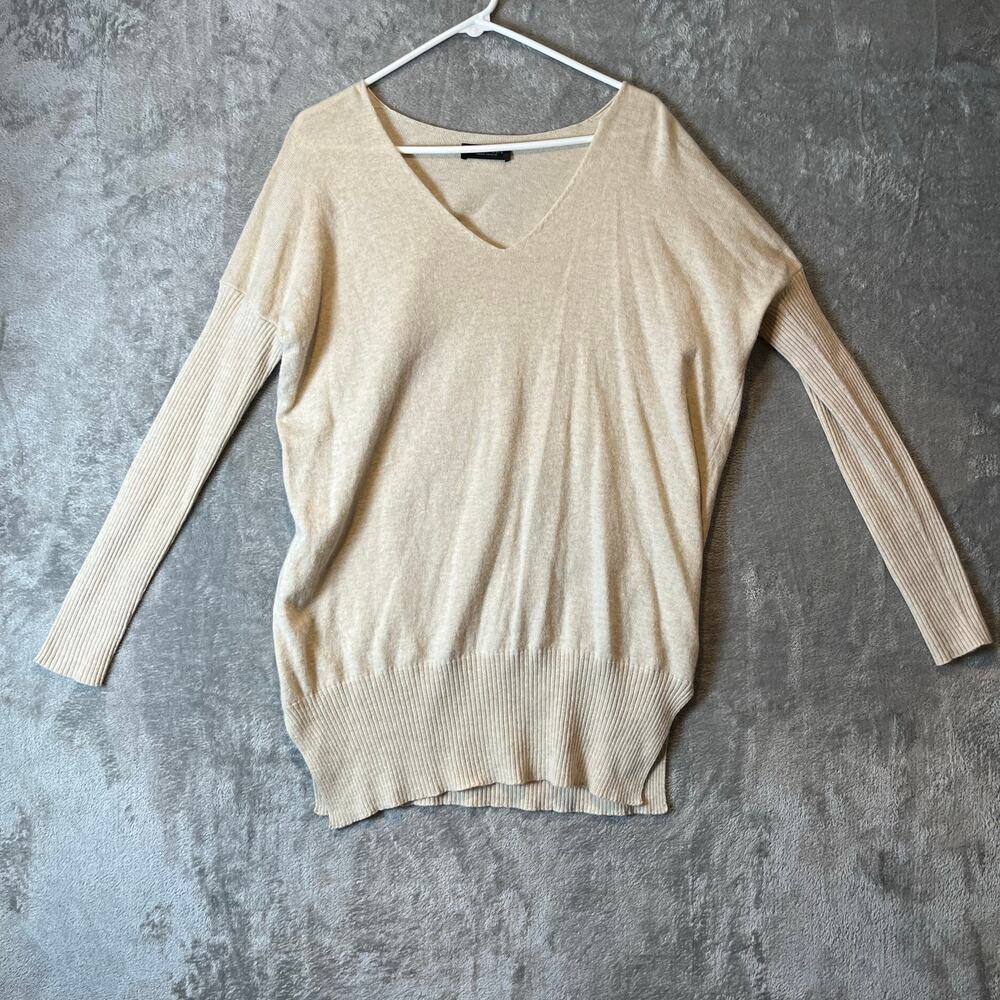 Twinset Sz M Oversized V Neck Sweater Wool Angora Hair Blend Women's‎